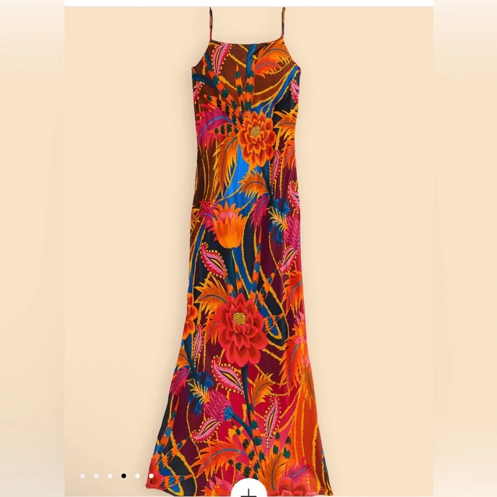 Vintage Wave Multicolor Lenzing™ Ecovero™ Viscose Maxi Dress - Picture 5 of 8